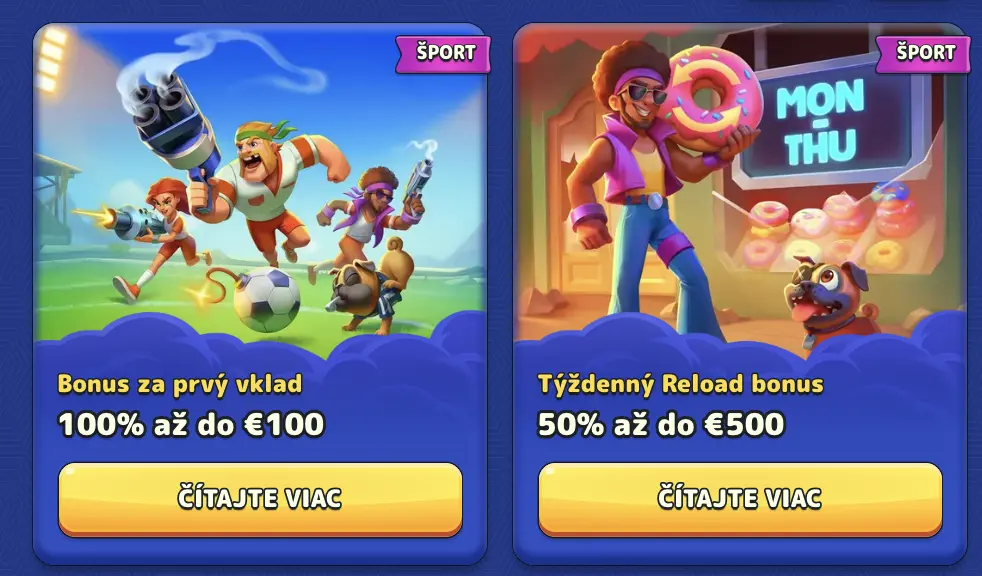 Pistolo Casino – Získajte športový uvítací bonus 100 % do 100 € a týždenný reload 50 % do 500 € Športové bonusy v Pistolo Casino – 100 % bonus za prvý vklad až do 100 € a týždenný reload bonus 50 % až do 500 €